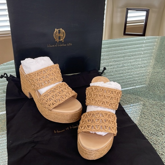 House of Harlow 1960 x REVOLVE Birdie Heel in Natural NWT - Picture 2 of 9